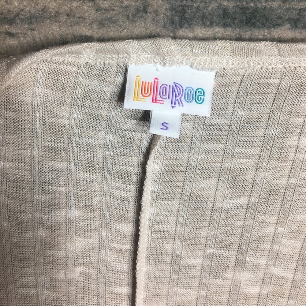 Lularoe Lindsay Beige Cardigan Kimono Small - Picture 4 of 6